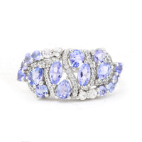 1.87 Ct Marquise Mixed Cut, Round Mixed Cut, Pear Mixed Cut Natural Tanzanite 950 Platinum Ring