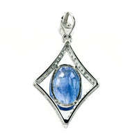 3.19 Ct Oval Mixed Cut Natural Sapphire 950 Platinum Pendant