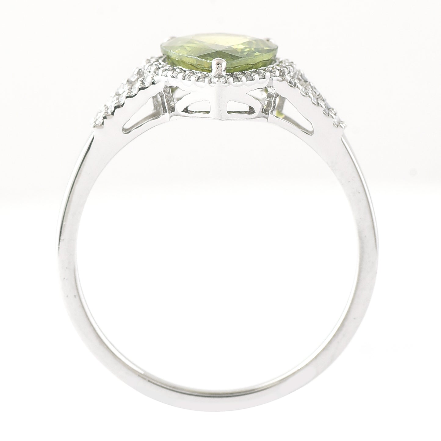 2.06 Ct Pear Mixed Cut Natural Green Sapphire 950 Platinum Ring