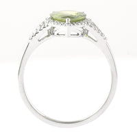 2.06 Ct Pear Mixed Cut Natural Green Sapphire 950 Platinum Ring