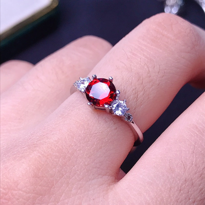 Garnet 925 Sterling Silver Ring