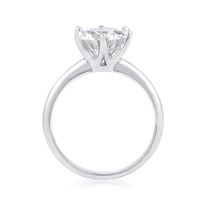 1.00 Carat Moissanite Ring in Sterling Silver. Size 8