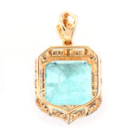 4.21 Ct Octagon Step Cut Natural Emerald 14K Gold Pendant