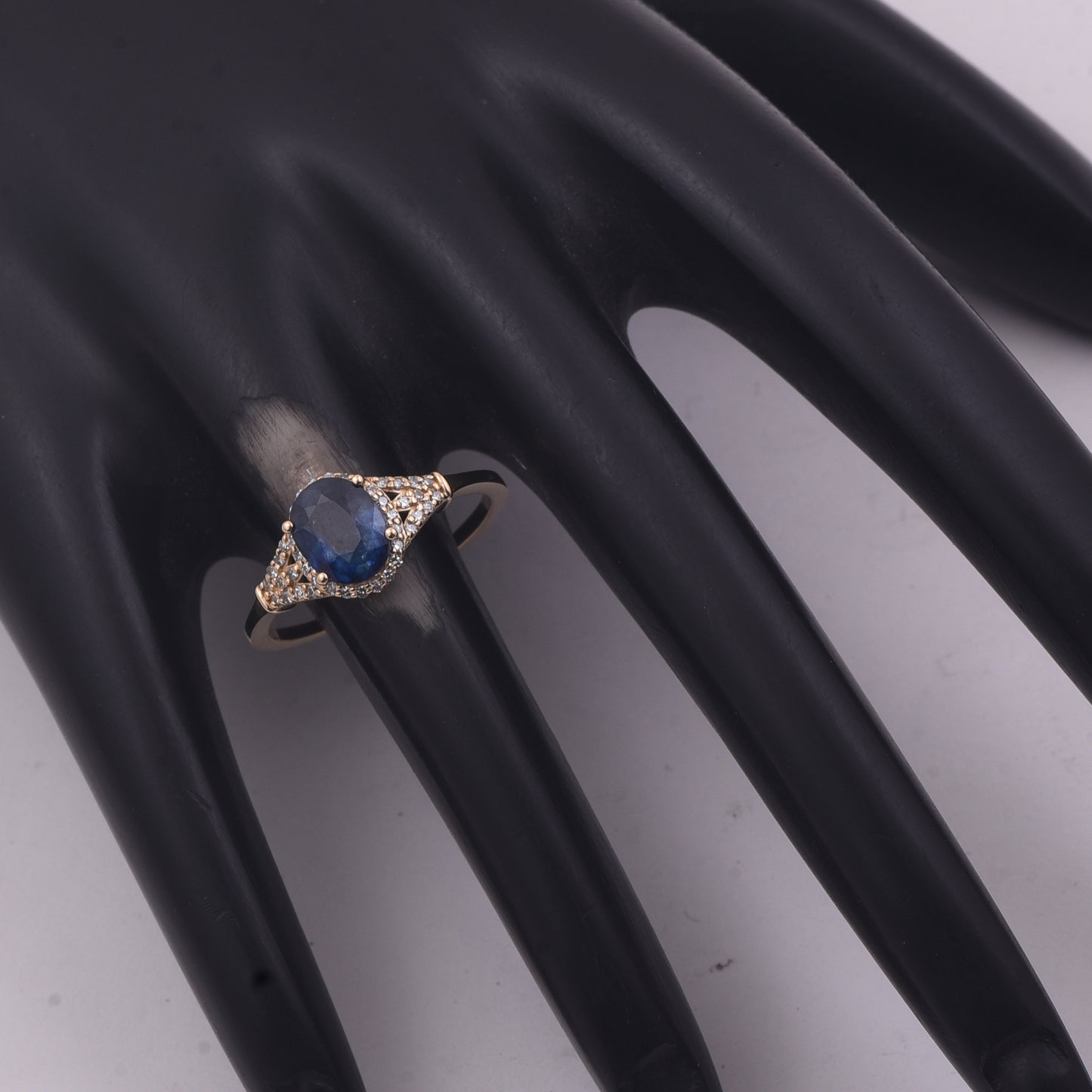 1.48 Ct Oval Mixed Cut Natural Sapphire 14K Gold Ring