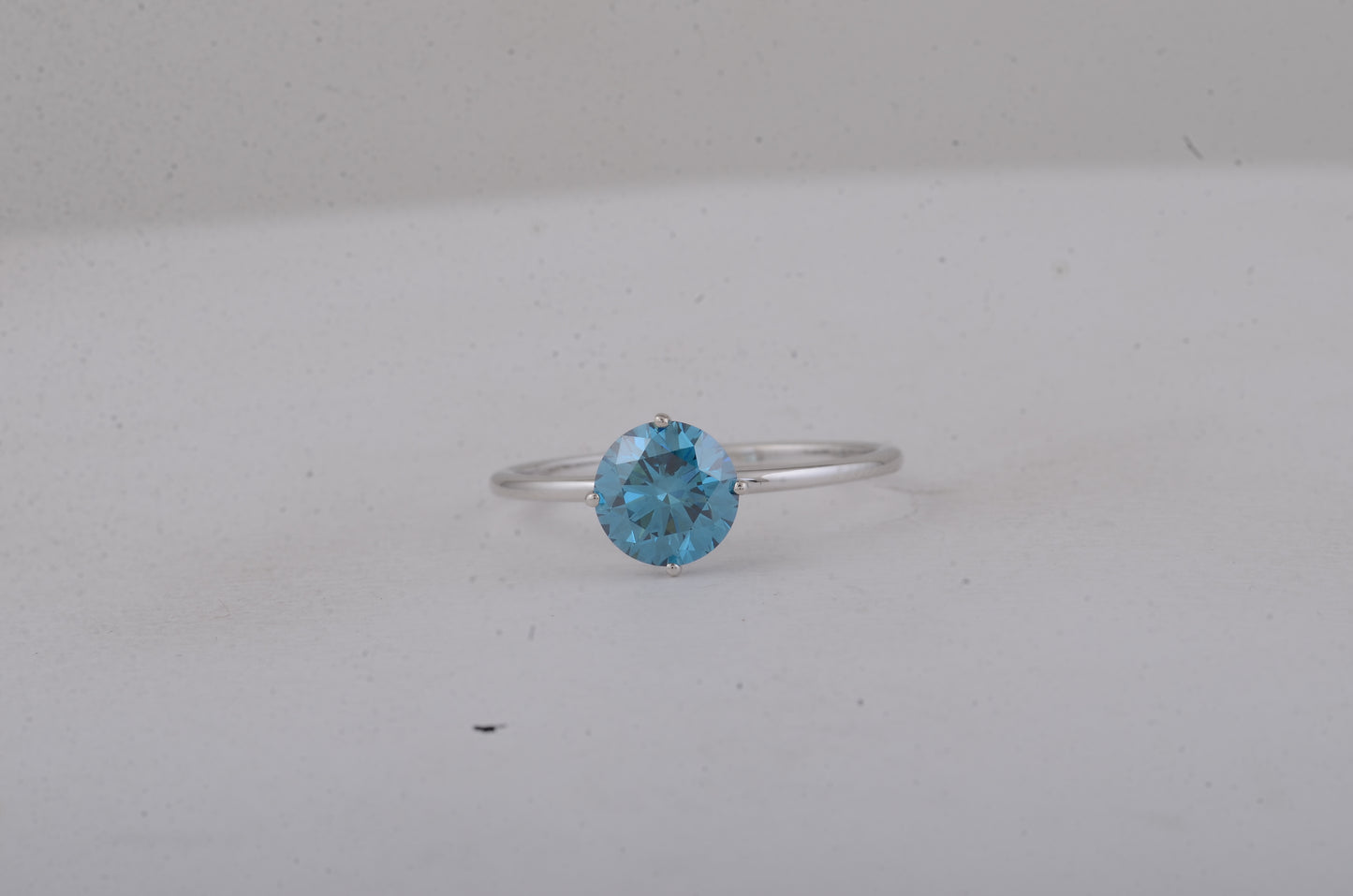 1.20 Carats Blue Lab Grown Diamond 14K Gold Ring