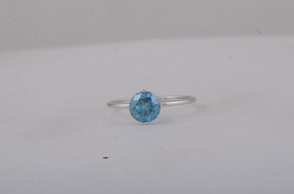 1.20 Carats Blue Lab Grown Diamond 14K Gold Ring