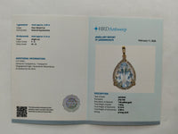 3.51 Ct Pear Mixed Cut Natural Aquamarine 14K Gold Pendant