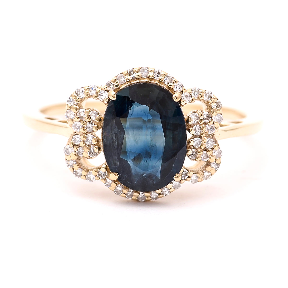 2.09 Ct Oval Natural Sapphire 14K Gold Ring