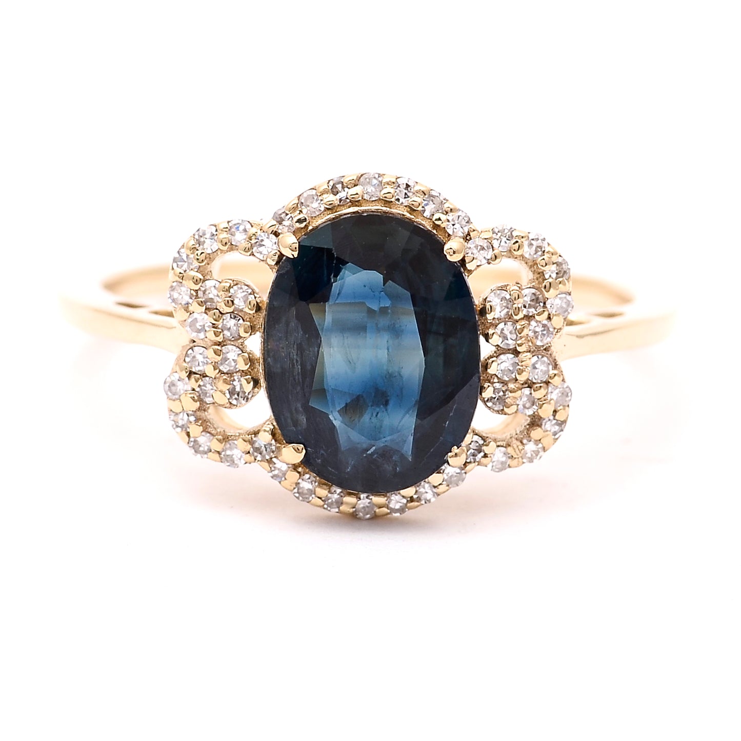 2.09 Ct Oval Natural Sapphire 14K Gold Ring