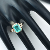 2.03 Ct Octagon Step Cut Natural Emerald 14K Gold Ring
