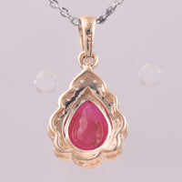 1.63 Ct Pear Ruby 9K Gold Pendant