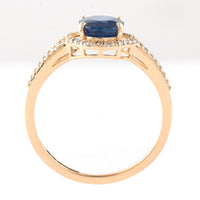 1.91 Ct Oval Mixed Cut Natural Sapphire 14K Gold Ring