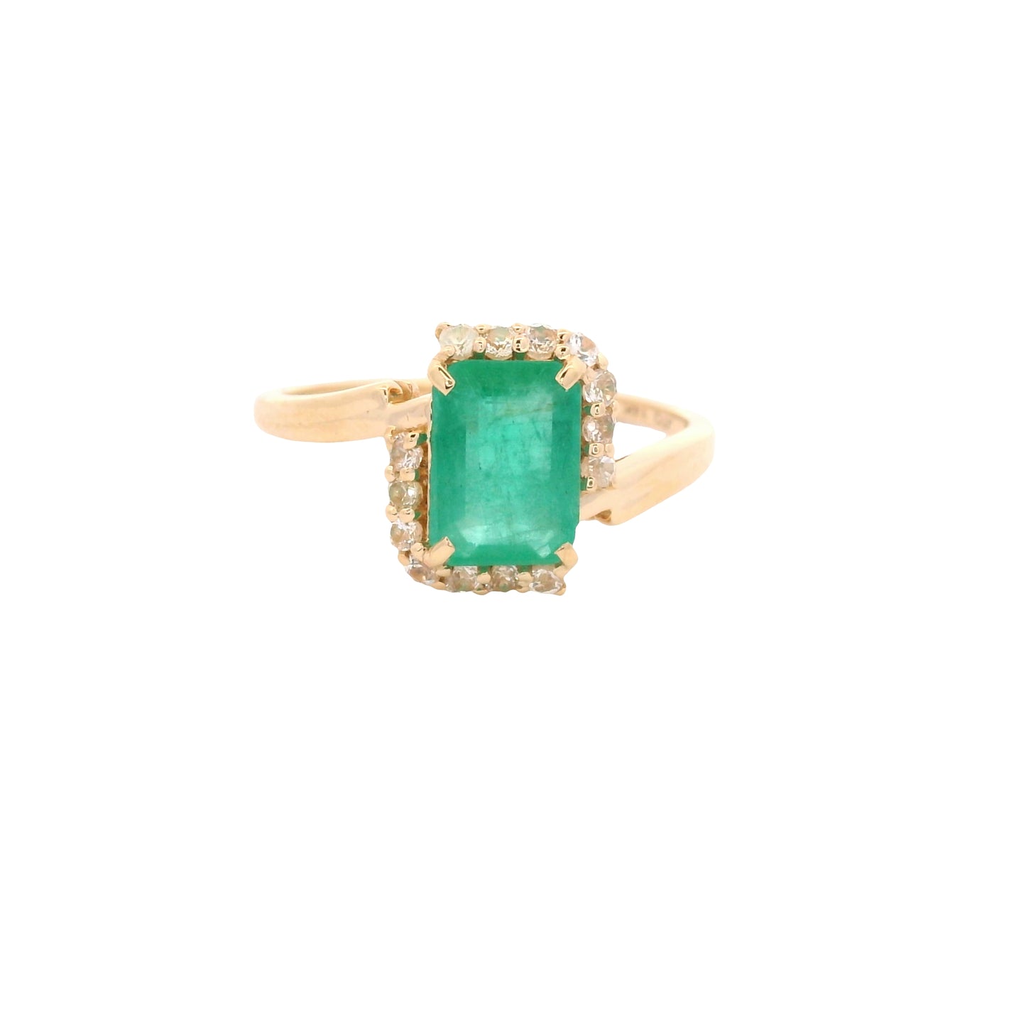1.48 Ct Octagon Emerald 14K Gold Ring