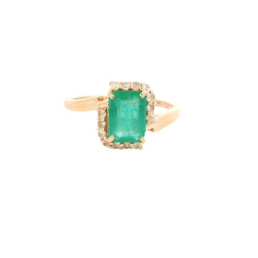 1.48 Ct Octagon Emerald 14K Gold Ring