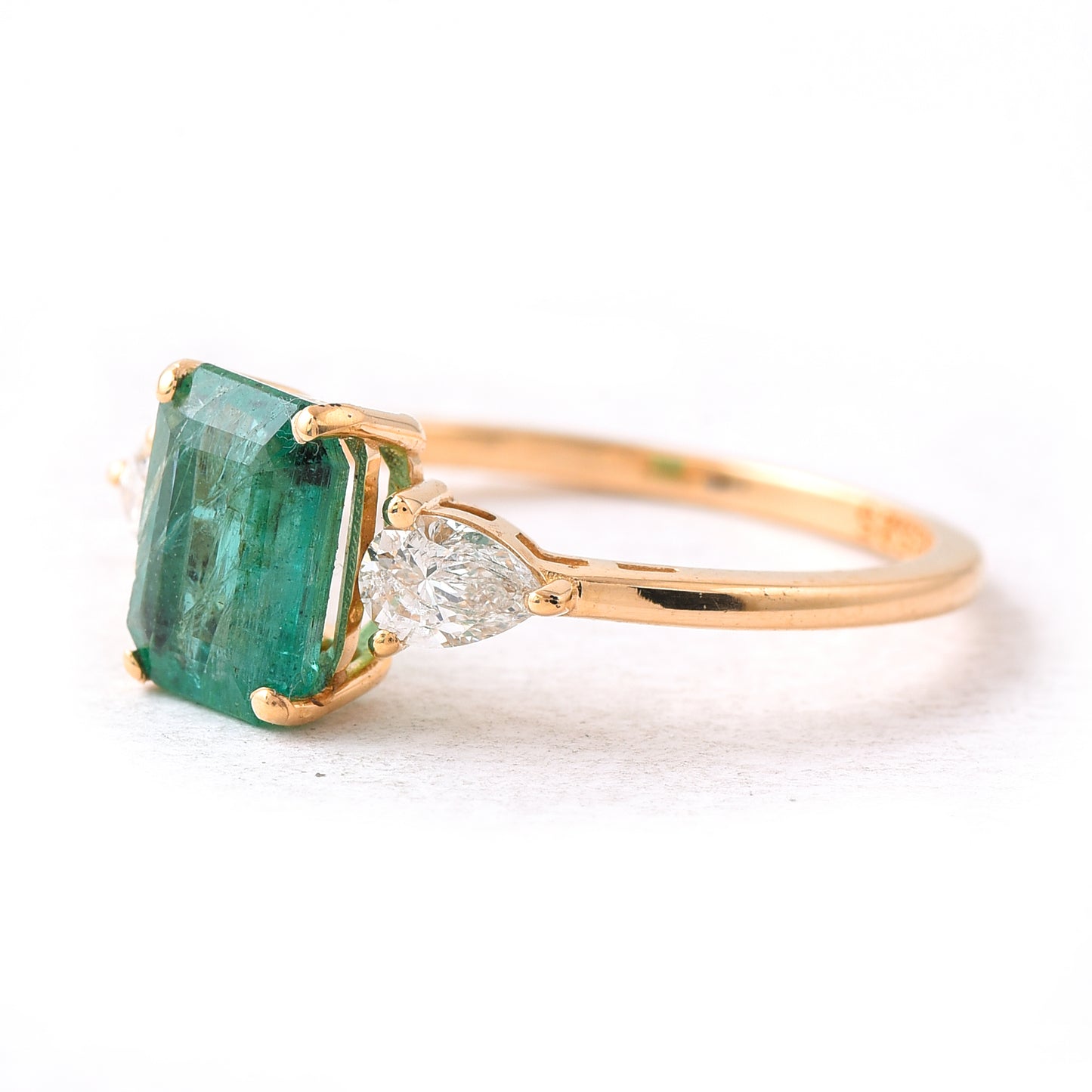 1.70 Ct Octagon Step Cut Natural Emerald 14K Gold Ring