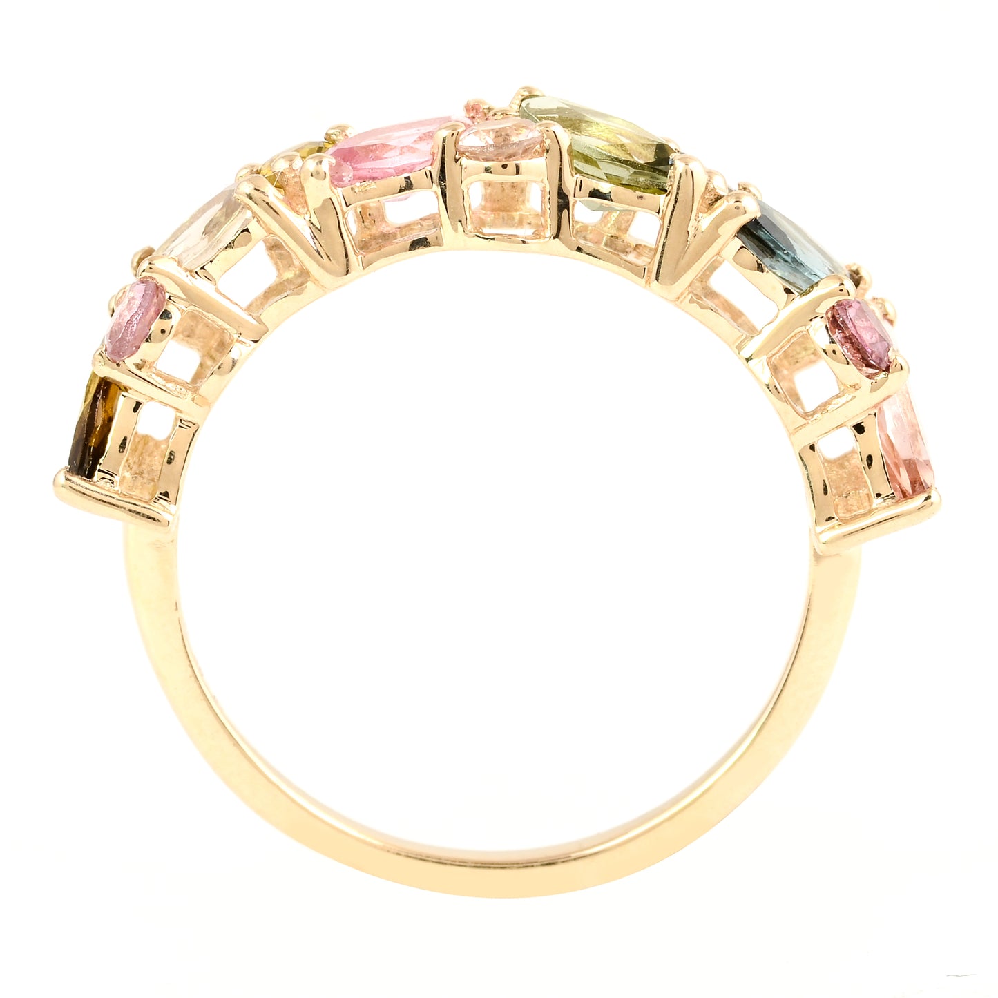1.63 Ct Pear Multi Tourmaline 14K Gold Ring