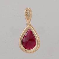 2.64 Ct Pear Ruby 9K Gold Pendant