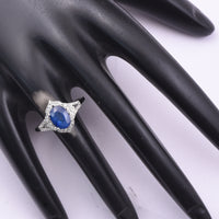 2.07 Ct Oval Mixed Cut Natural Sapphire 950 Platinum Ring