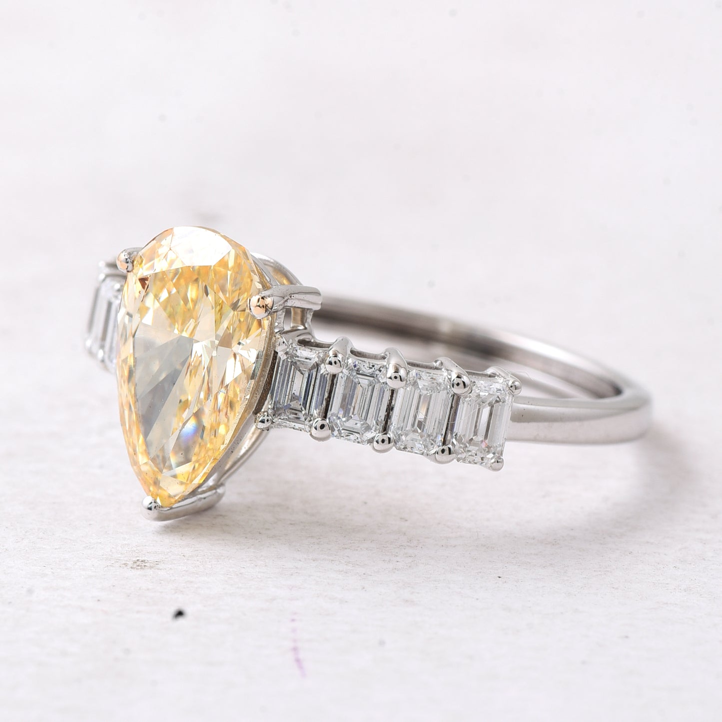 2.67 Ct Pear Lab Grown Diamond 14K Gold Ring