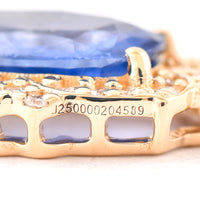 1.50 Ct Cushion Mixed Cut Natural Sapphire 14K Gold Pendant