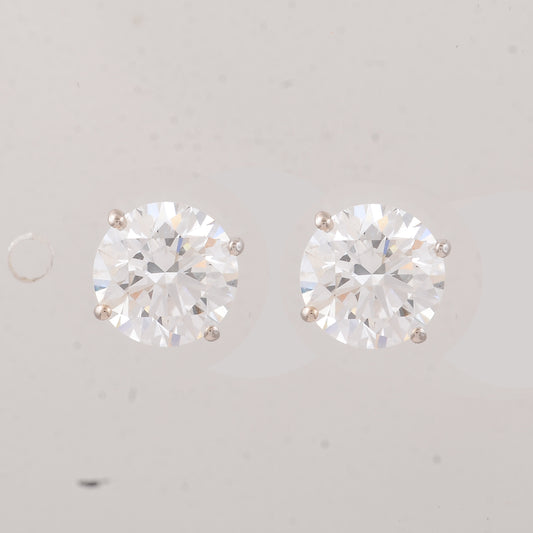 3.06 Carats Lab Grown Diamond 14K Gold Earrings