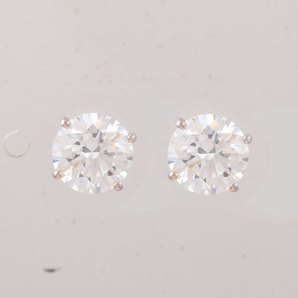 3.06 Carats Lab Grown Diamond 14K Gold Earrings