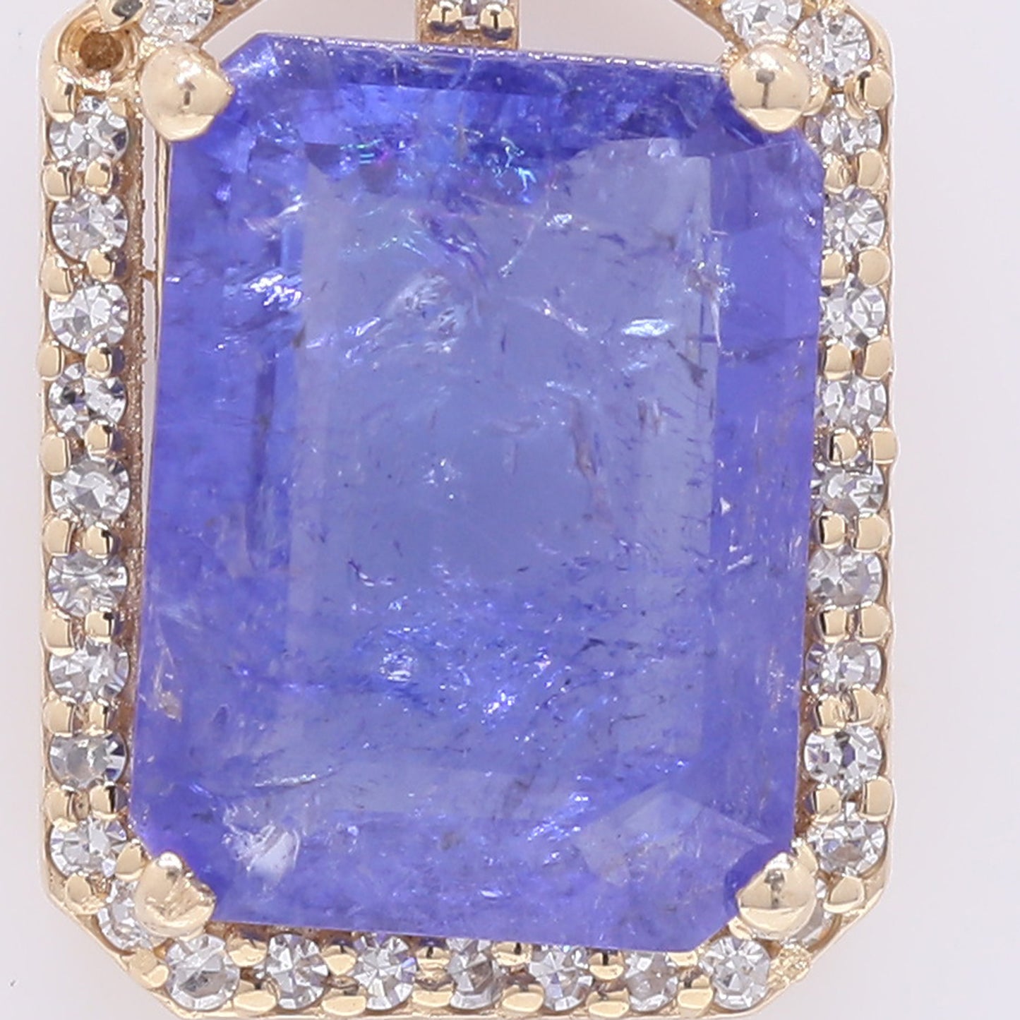 3.12 Ct Octagon Step Cut Natural Tanzanite 14K Gold Pendant