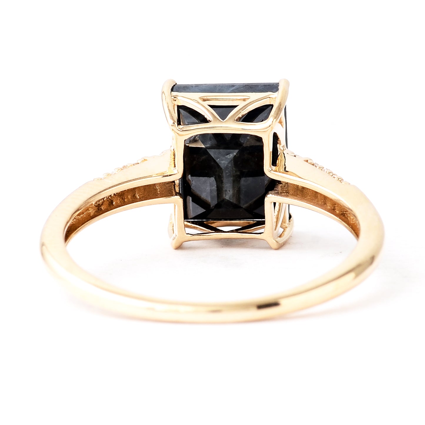 3.41 Ct Emerald Cut Natural Corundum Sapphire 14K Gold Ring
