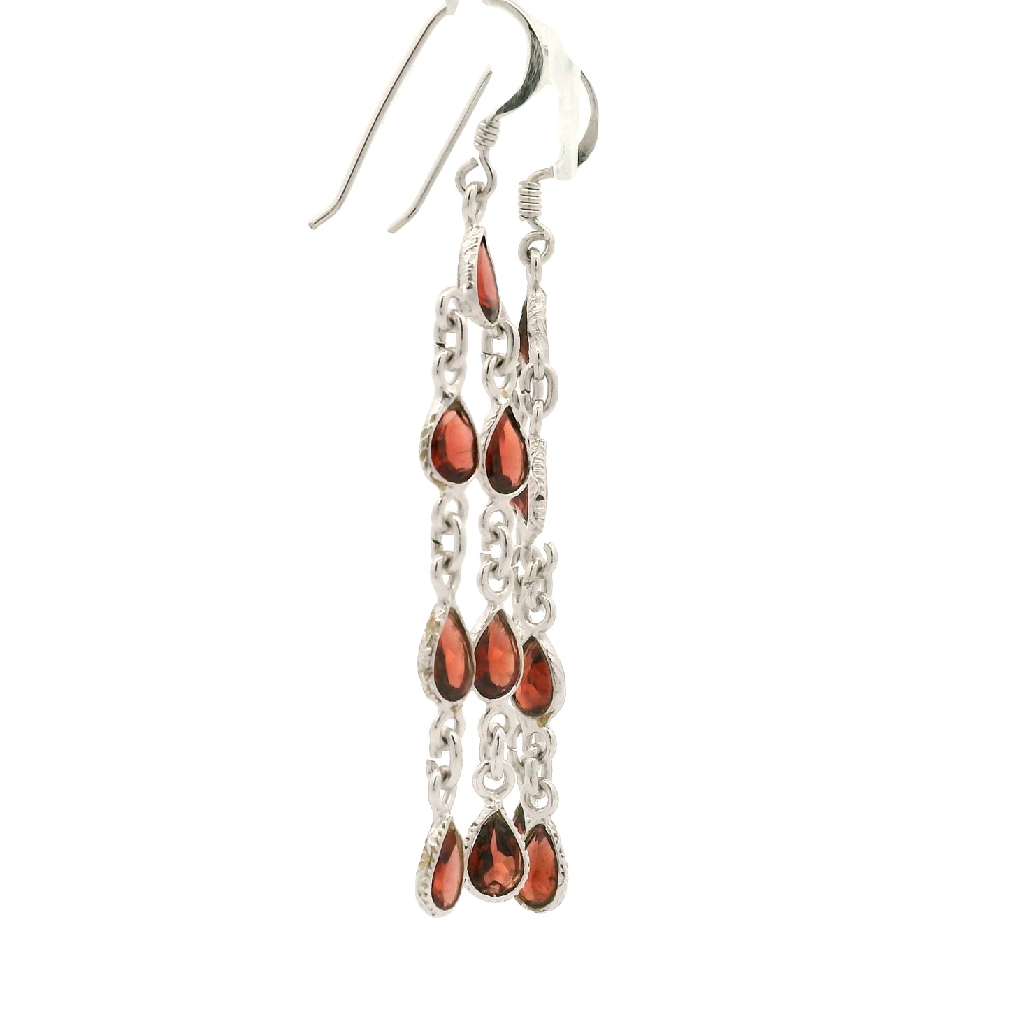10.50 Ct Garnet 925 Sterling Silver Earrings