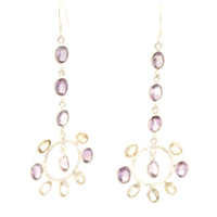 17.78 Ct Citrine, Amethyst 925 Sterling Silver Earrings