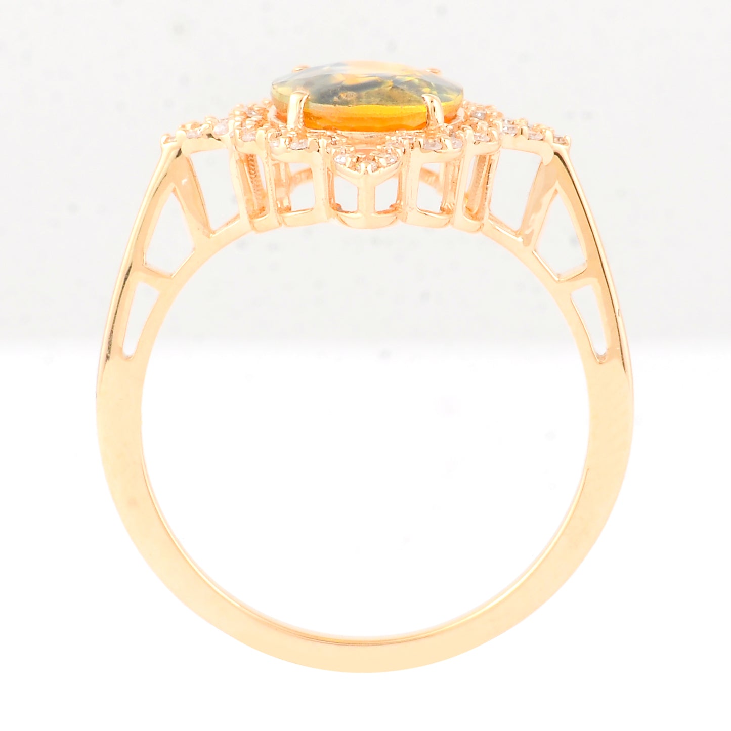 2.84 Ct Oval Mixed Cut Natural Bi Coloured Sapphire 14K Gold Ring