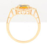 2.84 Ct Oval Mixed Cut Natural Bi Coloured Sapphire 14K Gold Ring