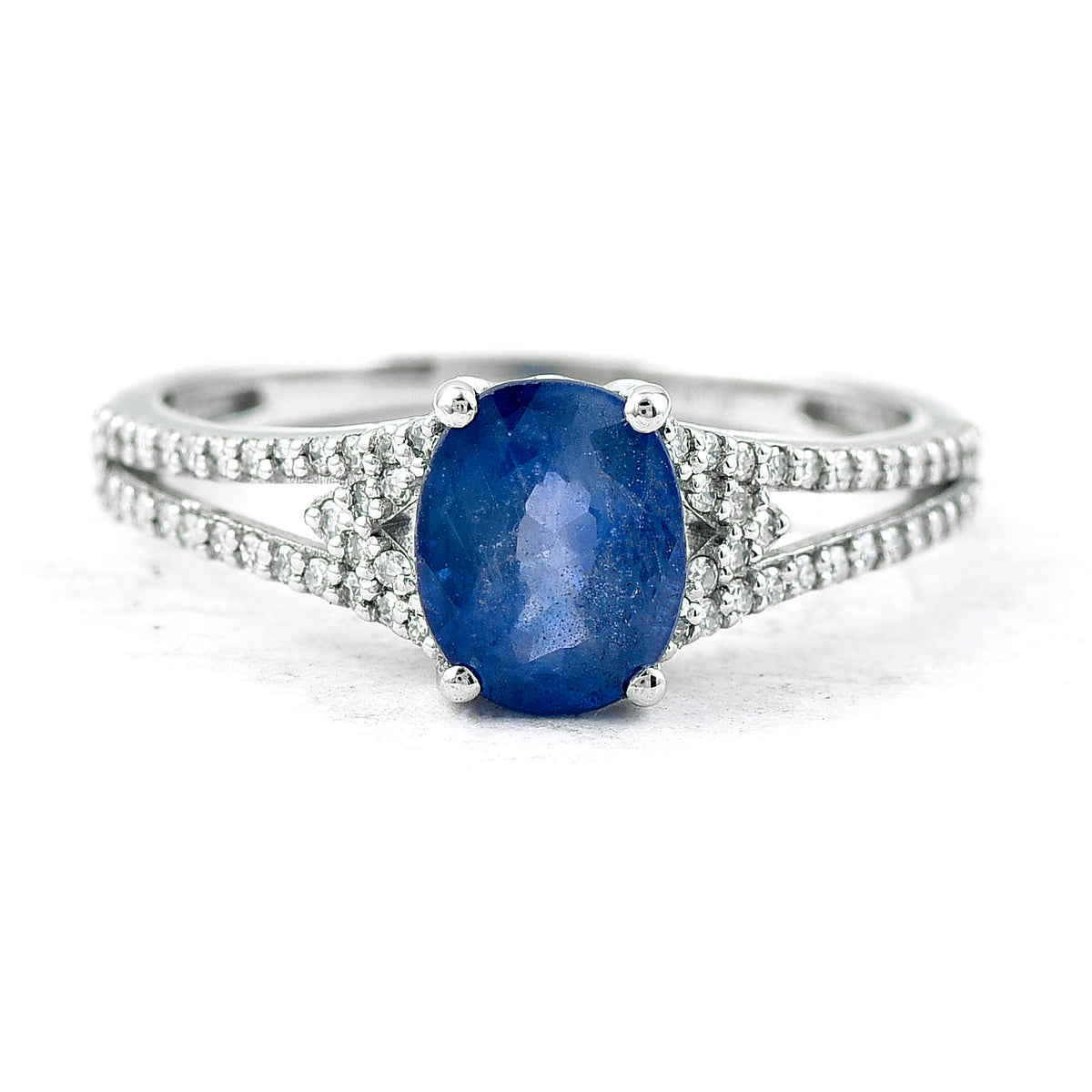 1.70 Ct Oval Mixed Cut Natural Sapphire 950 Platinum Ring