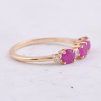 1.11 Ct Round Natural Ruby 14K Gold Ring