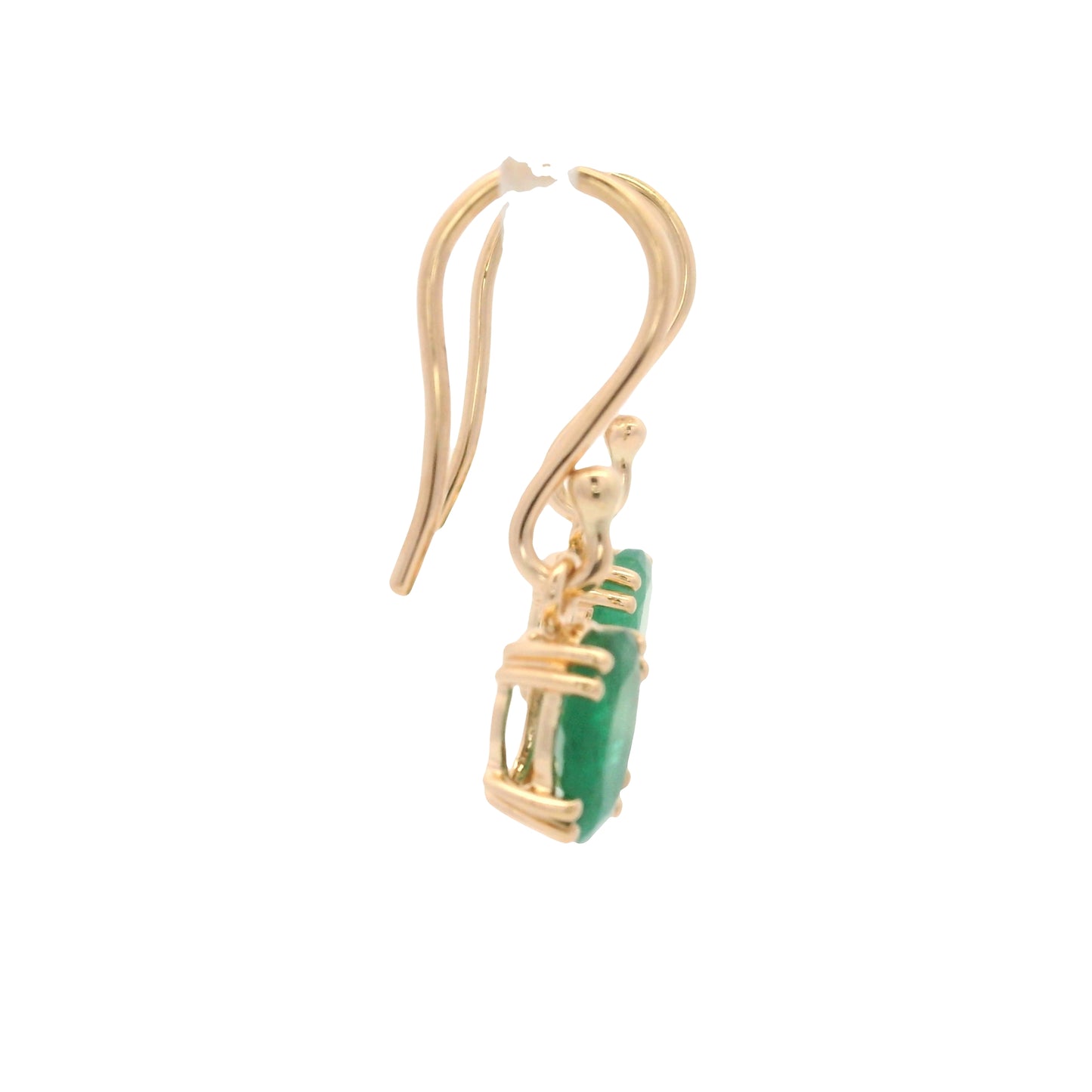 1.87 Ct Oval Emerald 14K Gold Earrings