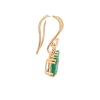 1.87 Ct Oval Emerald 14K Gold Earrings