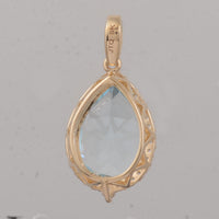 4.11 Ct Pear Aquamarine 9K Gold Pendant