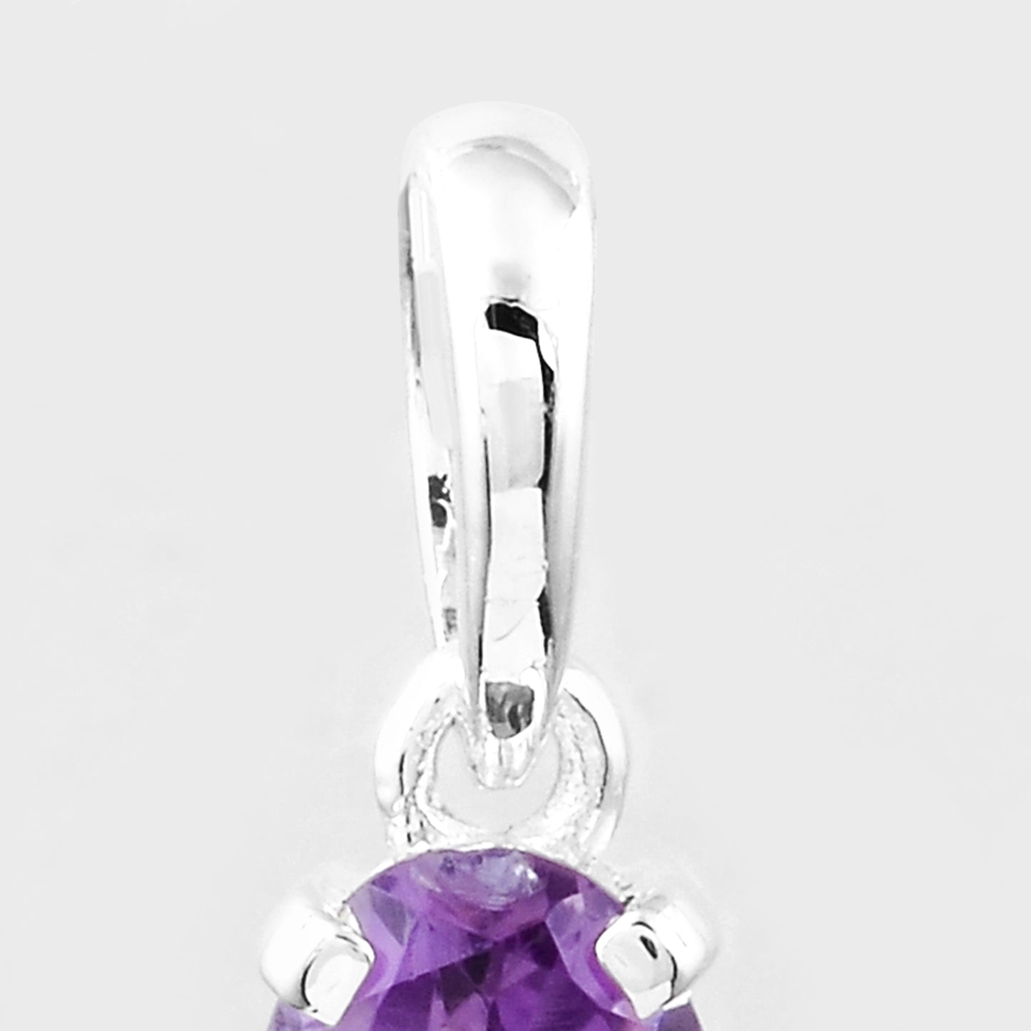 0.74 Ct Oval Amethyst, 925 Sterling Silver Pendant