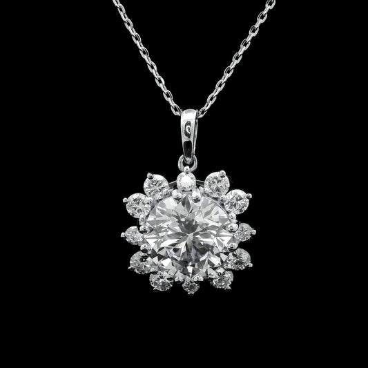 3.12 Carats Lab Grown Diamond 14K Gold Pendant