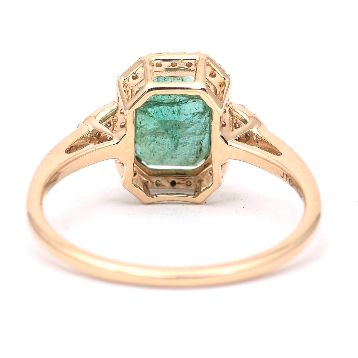 1.71 Ct Octagon Step Cut Natural Emerald 14K Gold Ring