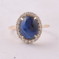 5.30 Ct Oval Sapphire 9K Gold Ring