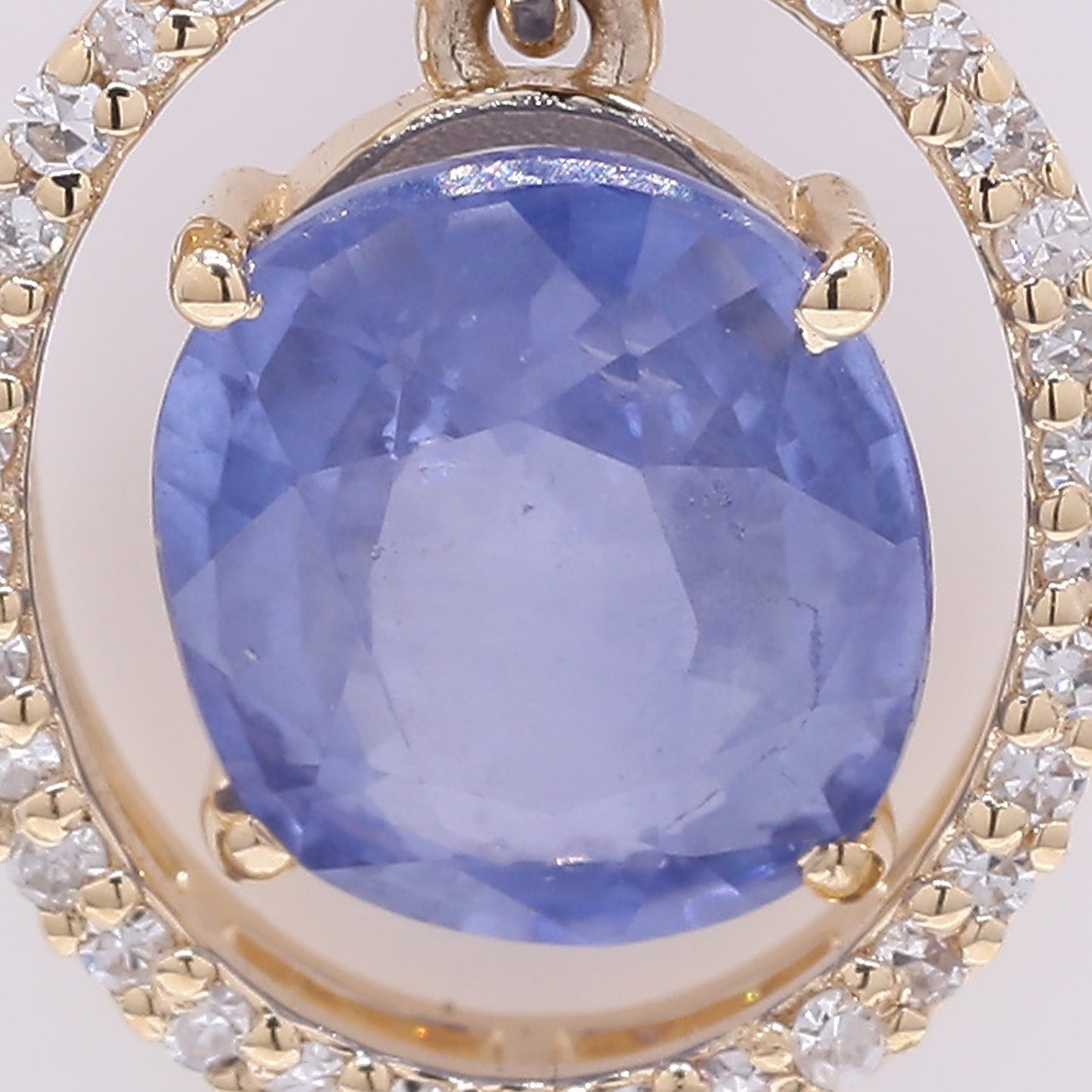 2.16 Ct Oval Mixed Cut Natural Sapphire 14K Gold Pendant