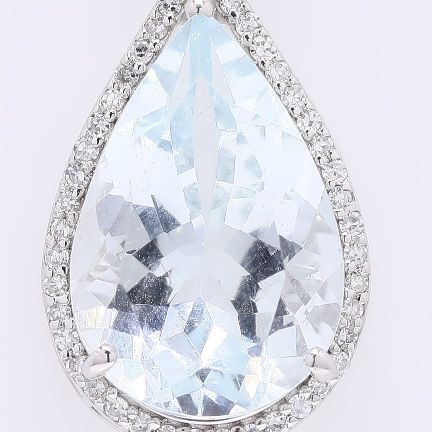 5.43 Ct Pear Mixed Cut Natural Aquamarine 950 Platinum Pendant