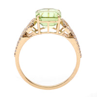 3.15 Ct Octagon Natural Eridot 14K Gold Ring