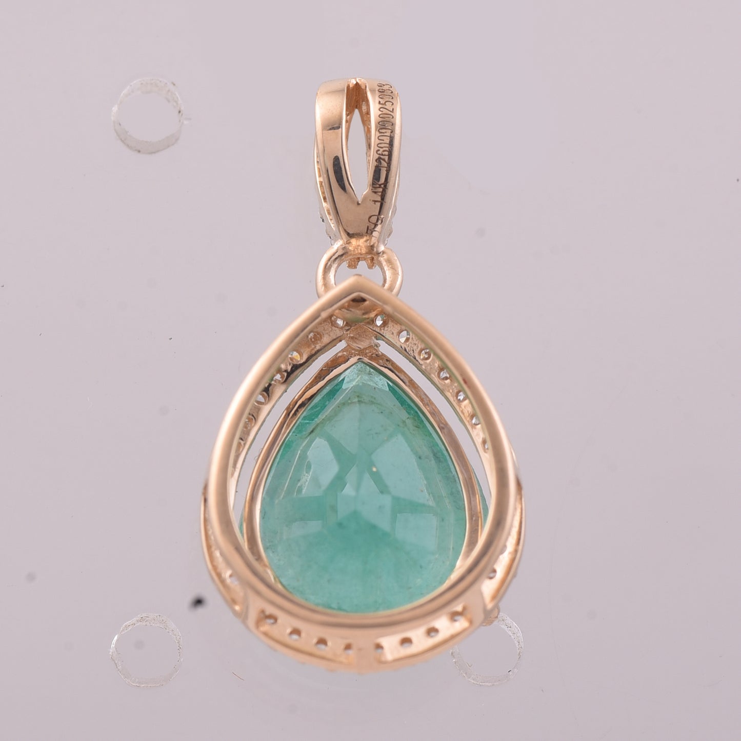 4.28 Ct Pear Emerald 14K Gold Pendant