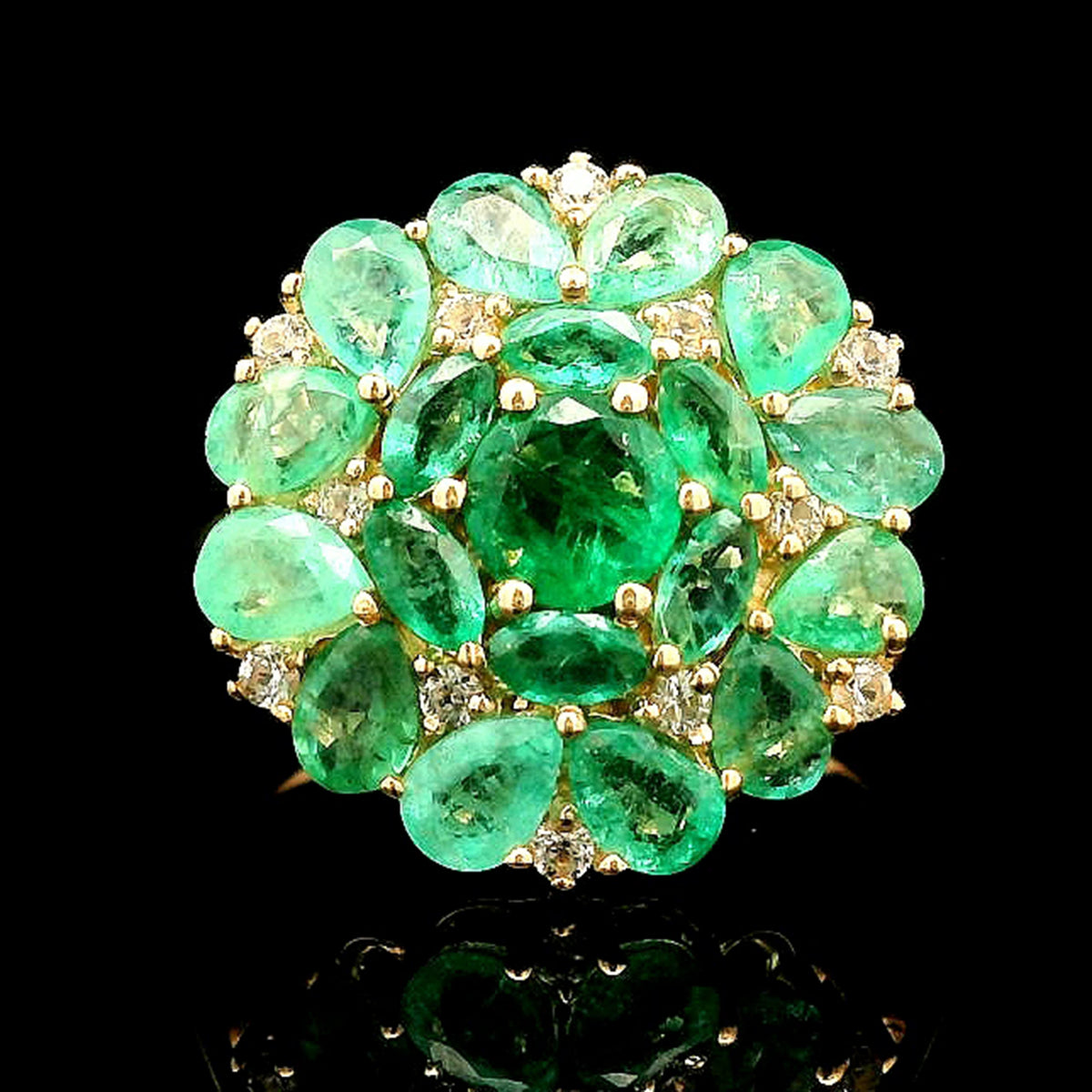 2.61 Ct Round Emerald 14K Gold Ring