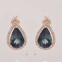 2.54 Ct Pear Tourmaline 9K Gold Earrings