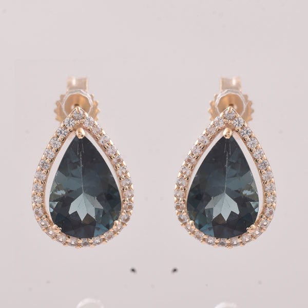 2.54 Ct Pear Tourmaline 9K Gold Earrings