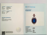 3.59 Ct Oval Mixed Cut Natural Sapphire 14K Gold Pendant