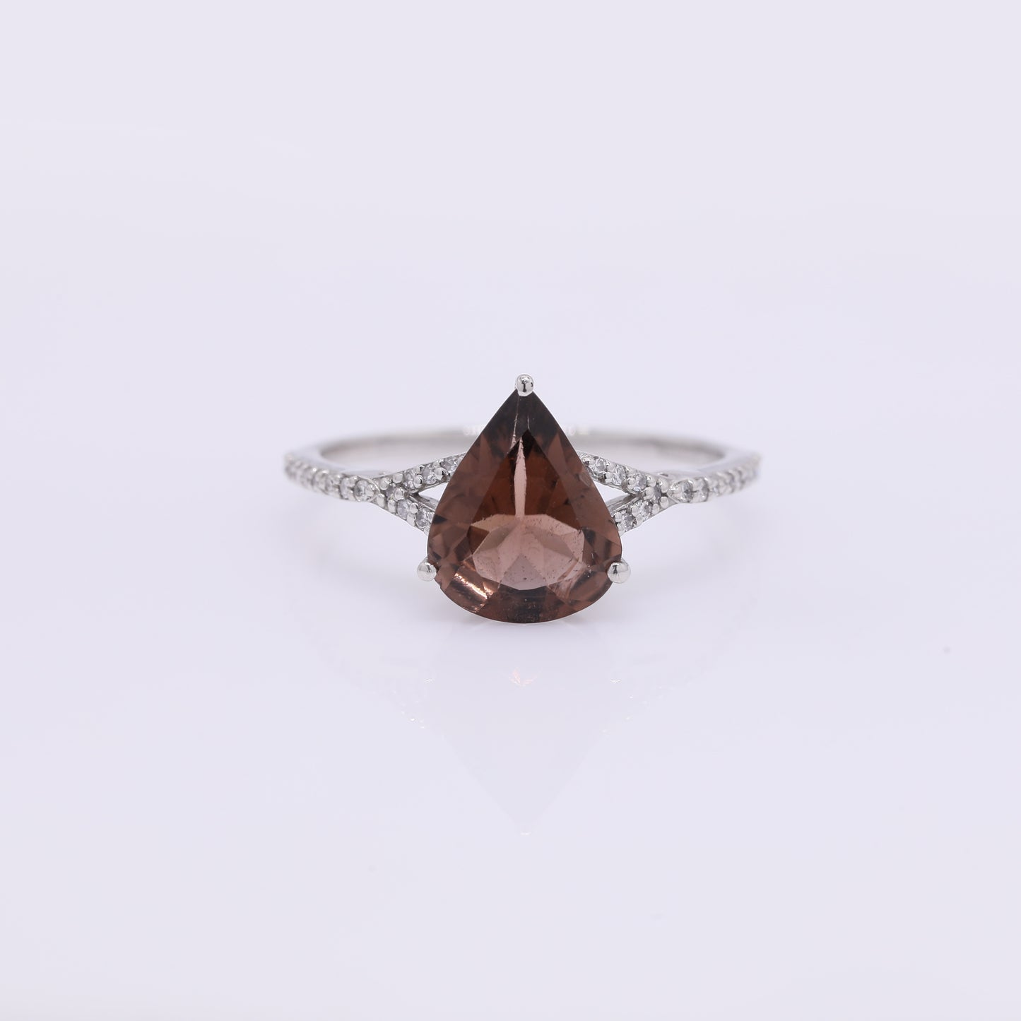 1.67 Ct Pear Mixed Cut Natural Tourmaline 950 Platinum Ring